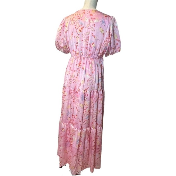 NWT Sugar+Lips Cayla Paisley Songbird Pink Maxi Dress, size L - Picture 5 of 12